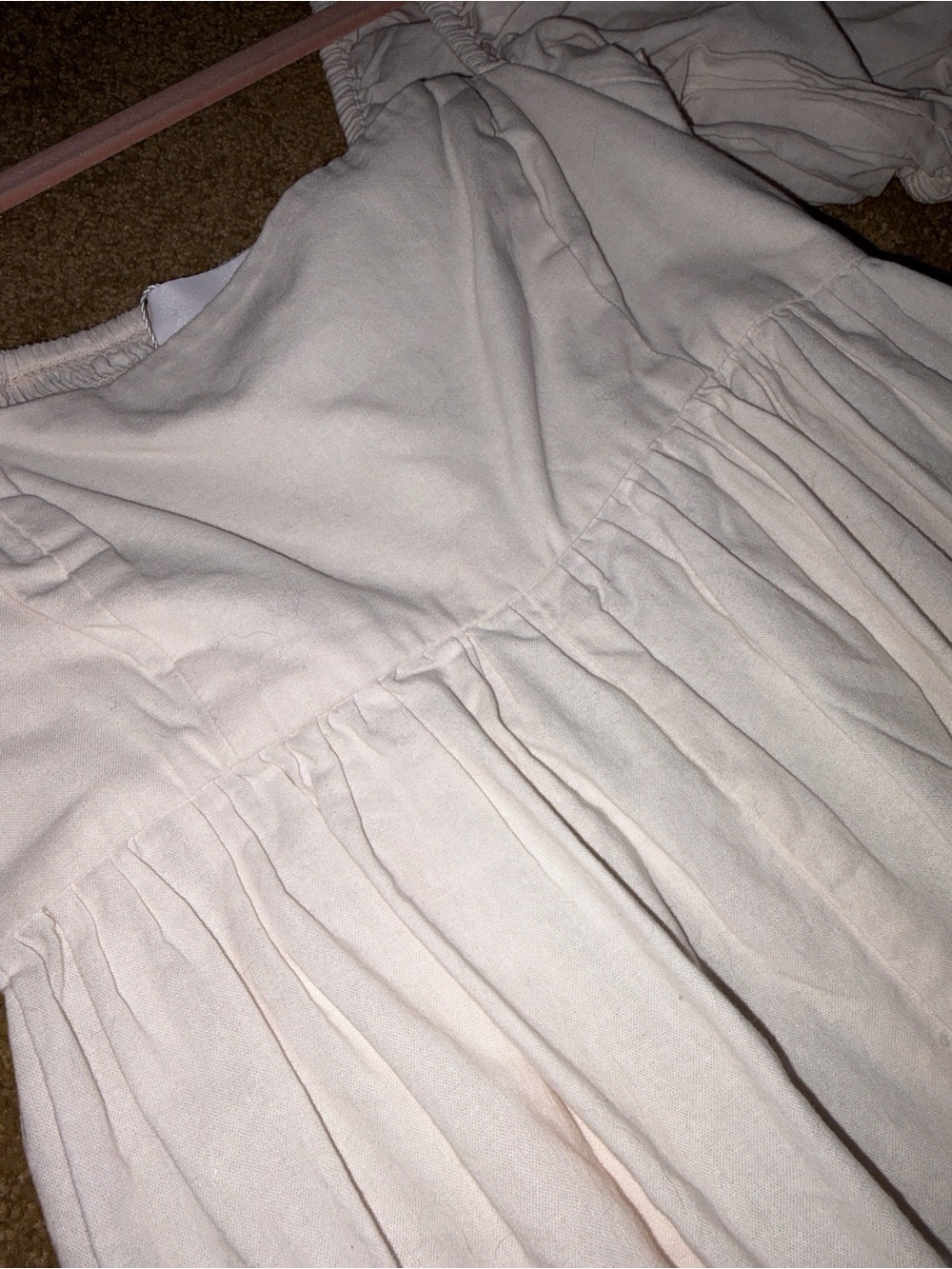 Selkie Blush Pink Square Neck Maxi Dress with Puff Sleeves- never worn - Picture 4 of 6